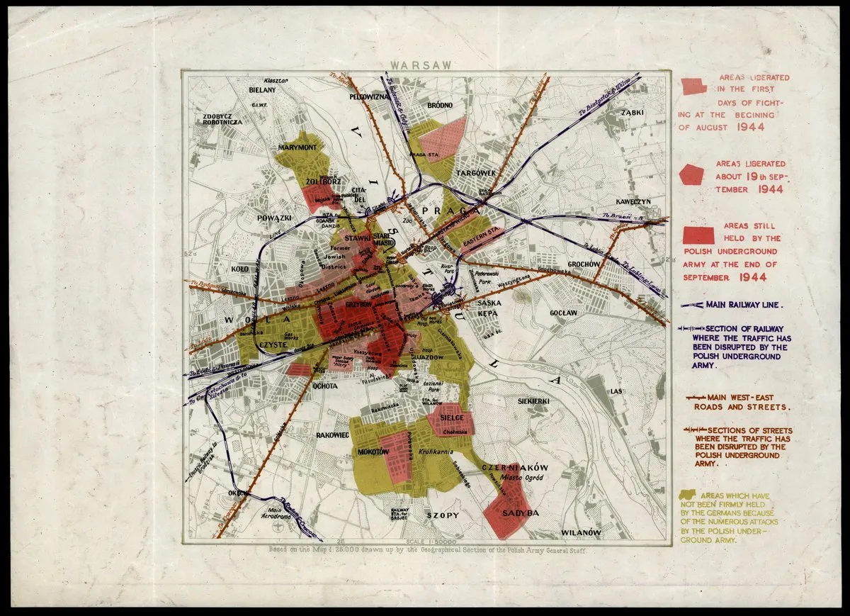 Zdjęcie Mapa Powstania Warszawskiego: Kluczowe miejsca i historia wojny w stolicy