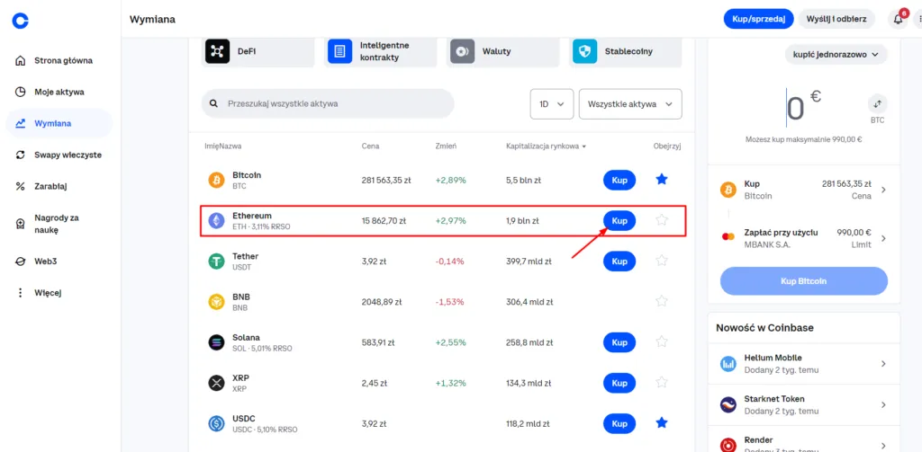 Zdjęcie Jak łatwo i szybko kupić bitcoin na coinbase bez zbędnych problemów