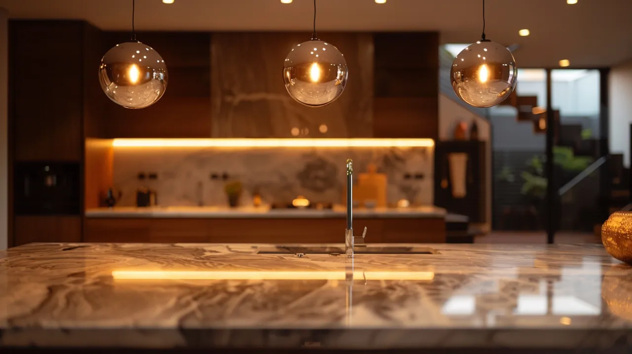 Zdjęcie Lampa nad wyspę kuchenną: Funkcjonalne lampy nad wyspę kuchenną