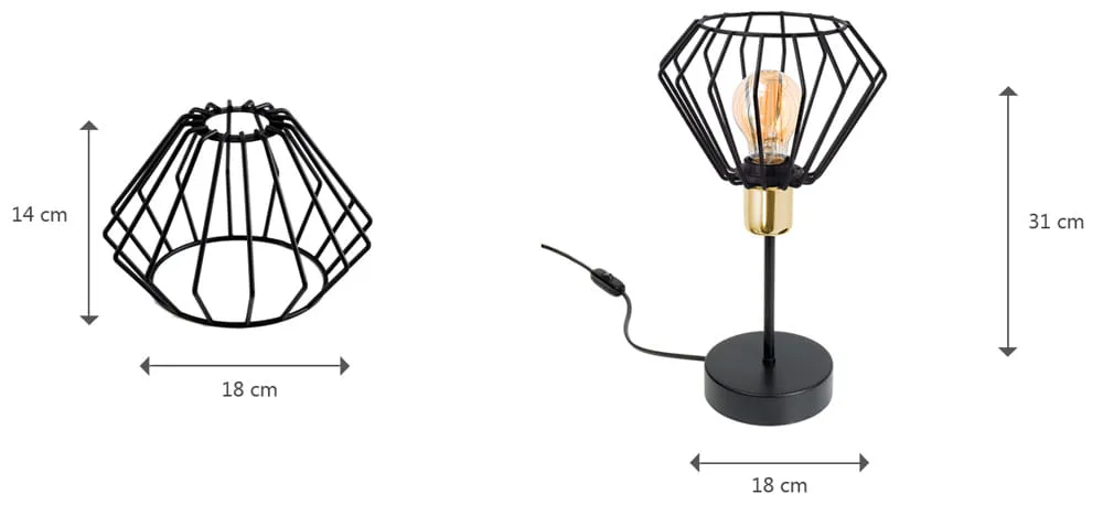 Zdjęcie Lampa na szynie czarna - elegancka lampa stołowa czarna w stylu loft