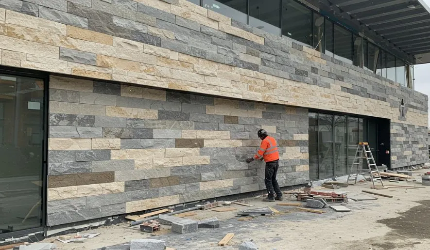 Zdjęcie Najlepszy sposób na klejenie kamienia dekoracyjnego betonowego bez błędów