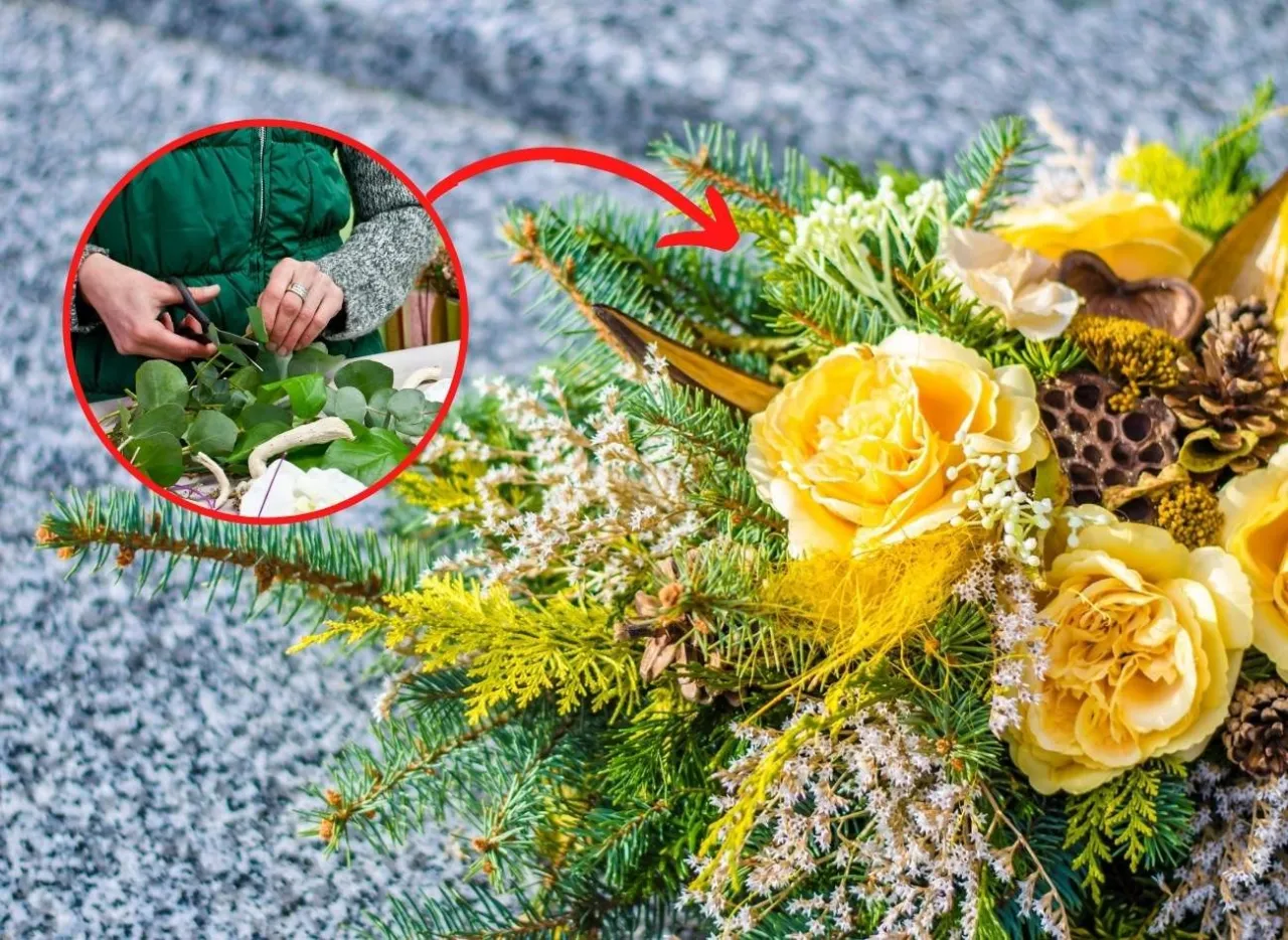 Zdjęcie Czym obciążyć stroik na cmentarz, aby uniknąć jego zniszczenia?