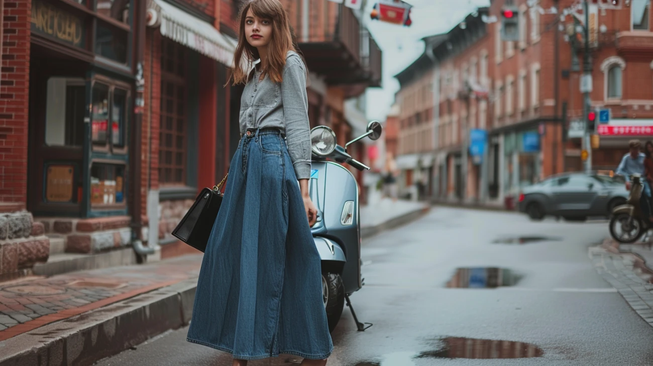 Długa spódnica jeans: Modny look na co dzień!