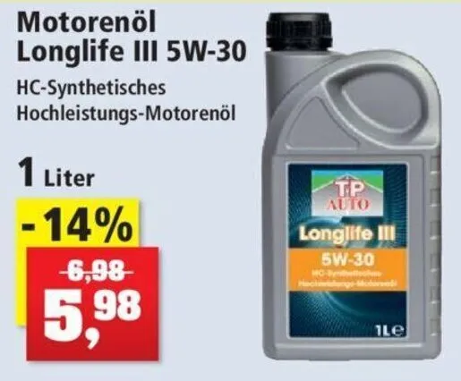 Zdjęcie Die besten Bauhaus Motoröle 5W-30 1 Liter: Preise und Tipps für Käufer