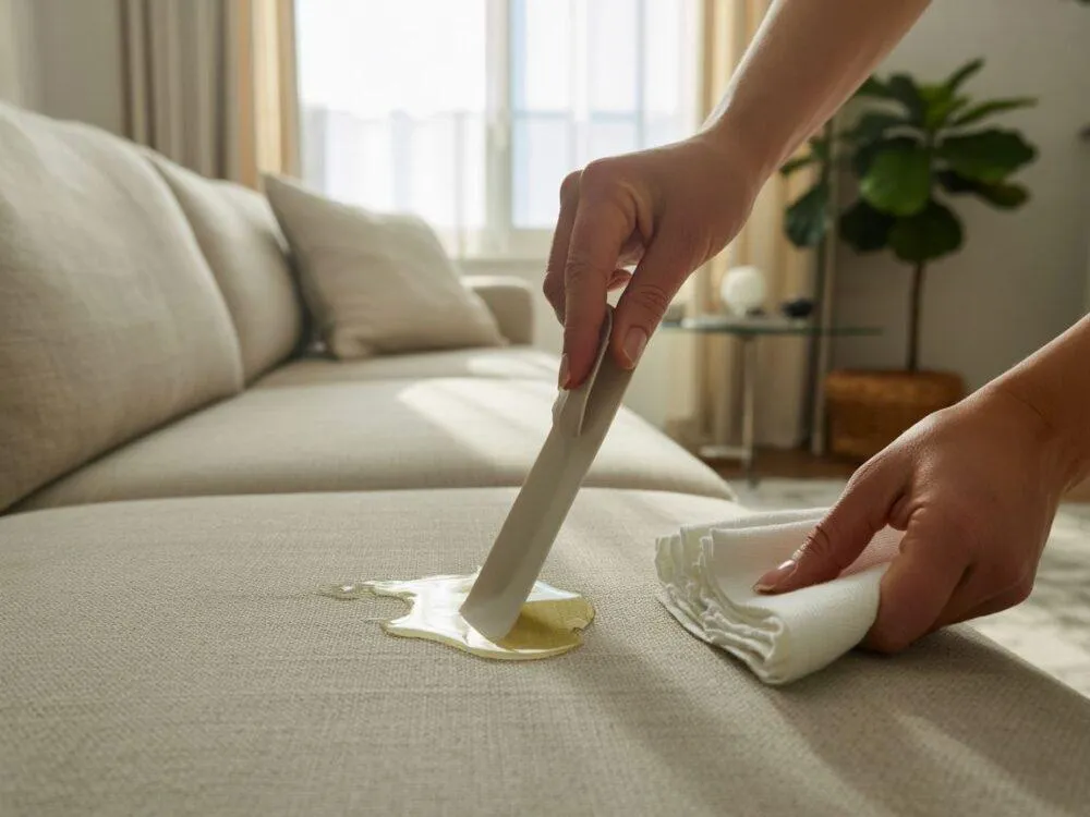Zdjęcie Jak usunąć wosk z kanapy - skuteczne metody na trudne plamy