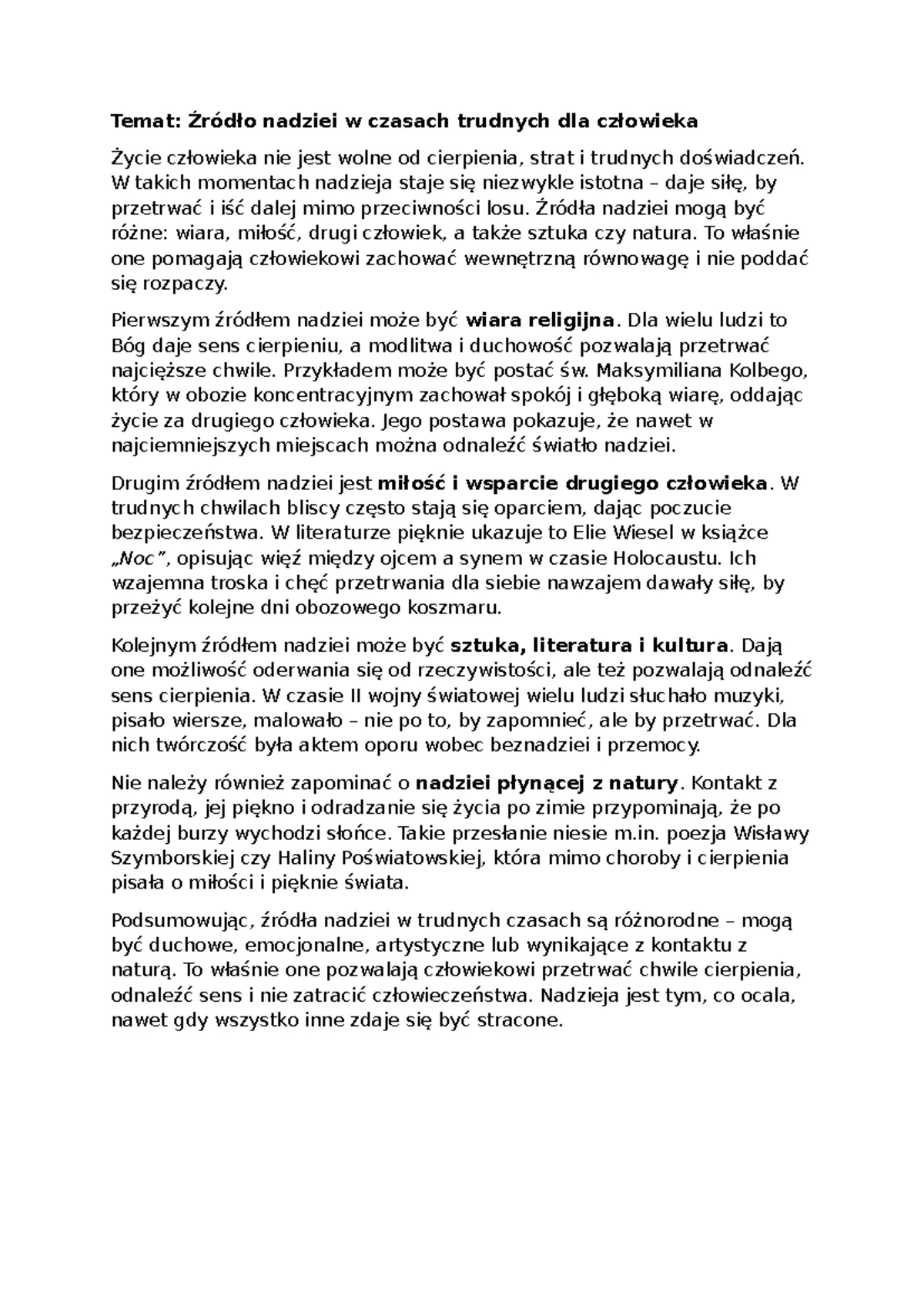 Zdjęcie Motyw nadziei w literaturze: siła przetrwania w trudnych czasach
