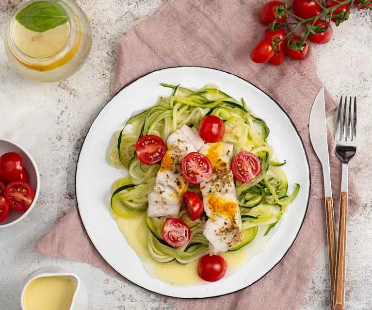 Zdjęcie Dorsz na spaghetti z cukinii – pyszny przepis, który zachwyci każdego