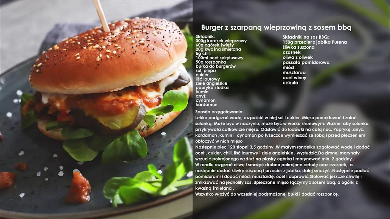 Zdjęcie Pyszny hamburger z szarpaną wieprzowiną, który zaskoczy Twoich gości