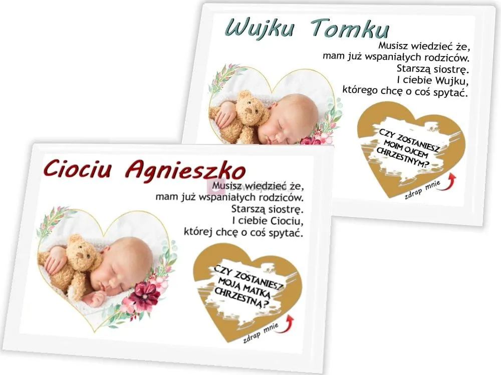 Zdjęcie Zaskocz swoją chrzestną wyjątkową zdrapką „Czy zostaniesz moją Chrzestną”