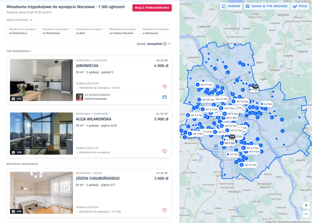 Zdjęcie Ile kosztuje wynajem mieszkania 2 pokojowego w różnych miastach?