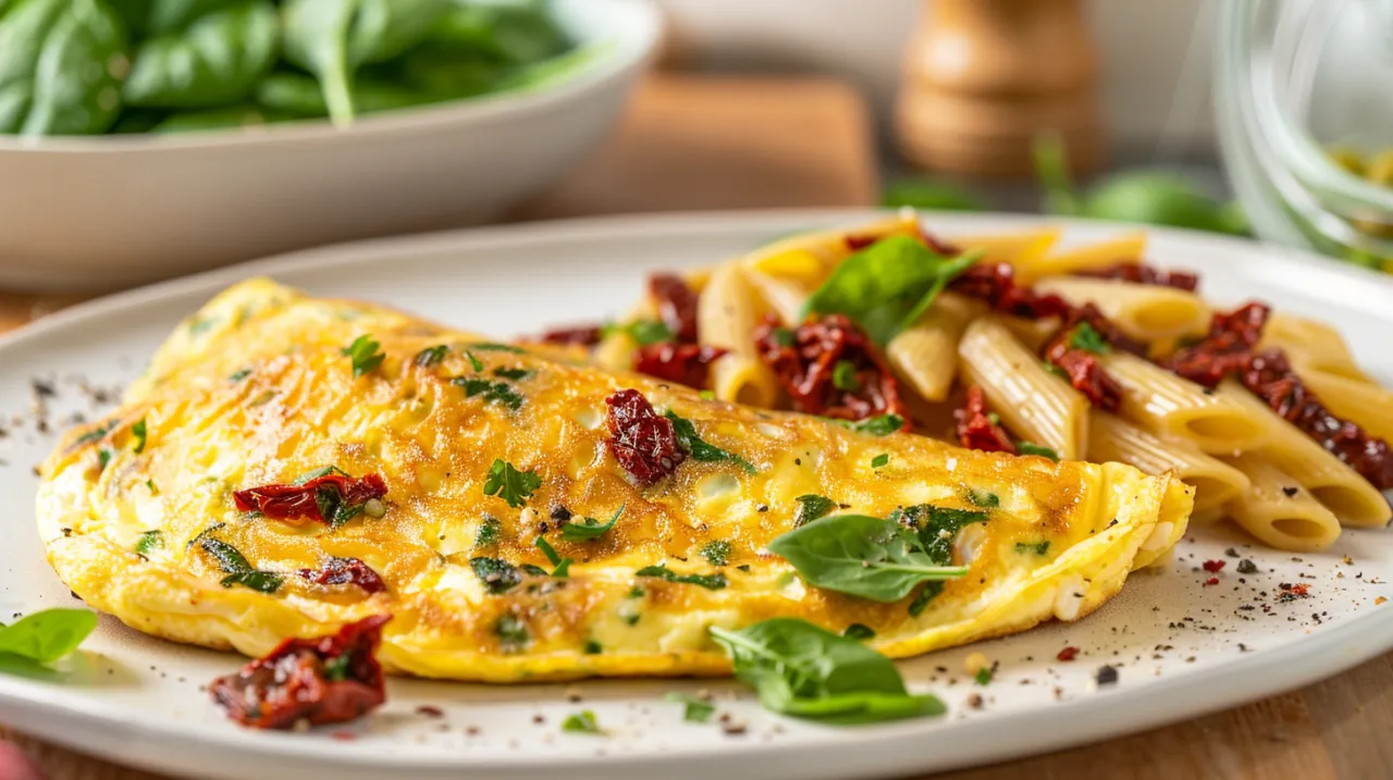 Zdjęcie Omlet z suszonymi pomidorami: Pyszny przepis na zdrowe śniadanie
