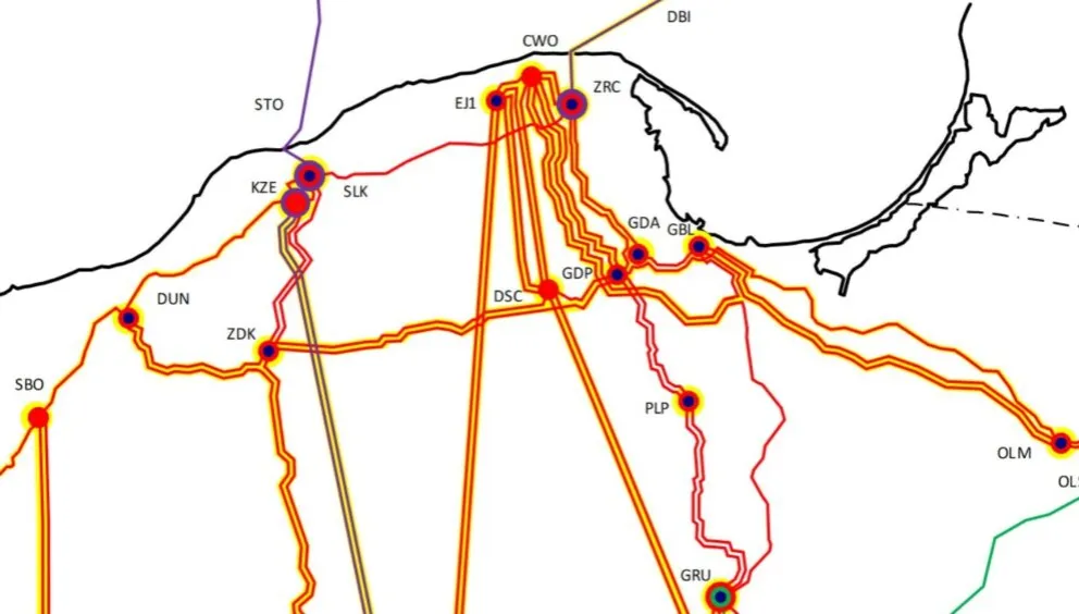 Zdjęcie Sieci energetyczne mapa – Infrastruktura i linie przesyłowe Polski