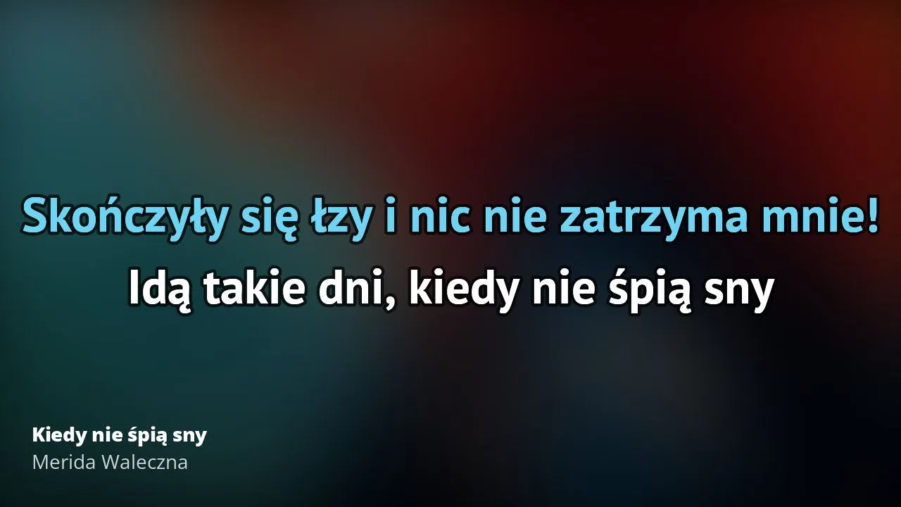 Zdjęcie Kiedy nie śpią sny podkład muzyczny – odkryj emocje tej piosenki