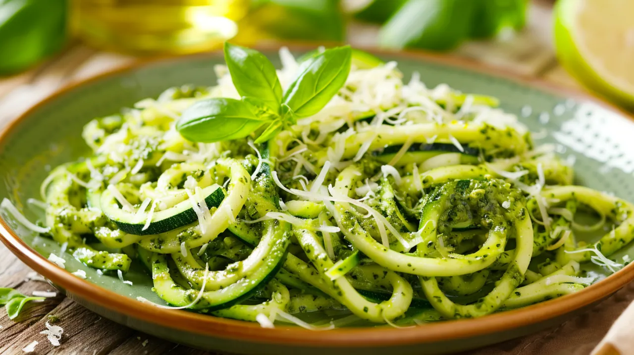 Zdjęcie Makaron z cukinią i sosem pesto lub serowym - przepis