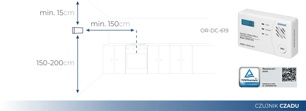 Zdjęcie Bezpieczny montaż czujnika czadu w małej łazience: praktyczne zasady