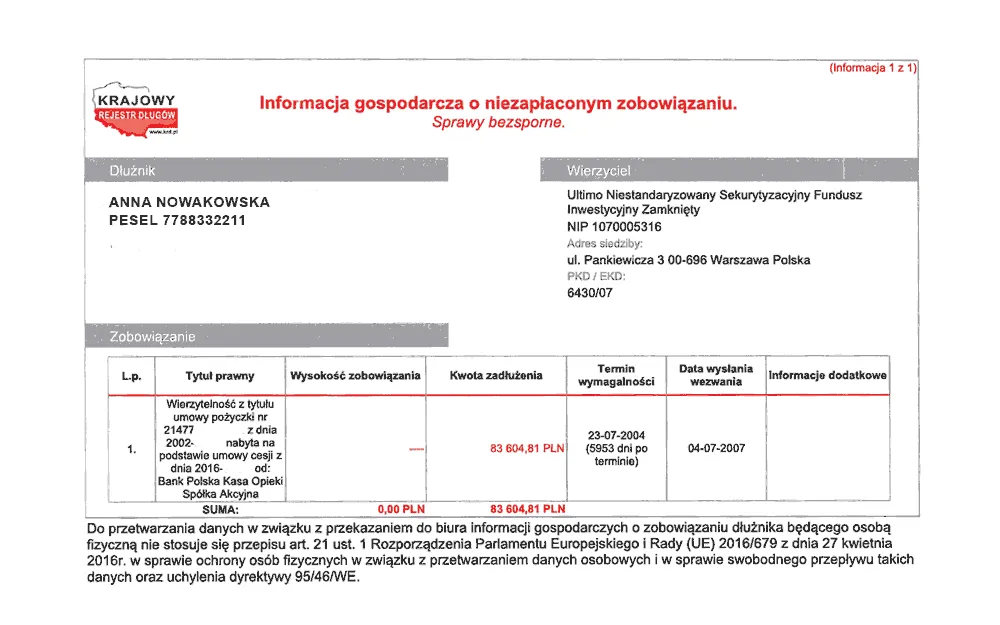 Zdjęcie Wpis do KRD od jakiej kwoty? Sprawdź, ile musisz mieć długu
