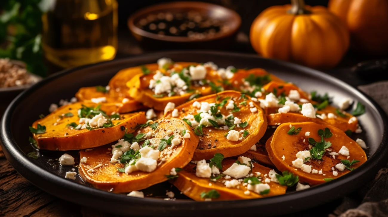 Pieczona dynia z serem feta - przepis i inspiracje