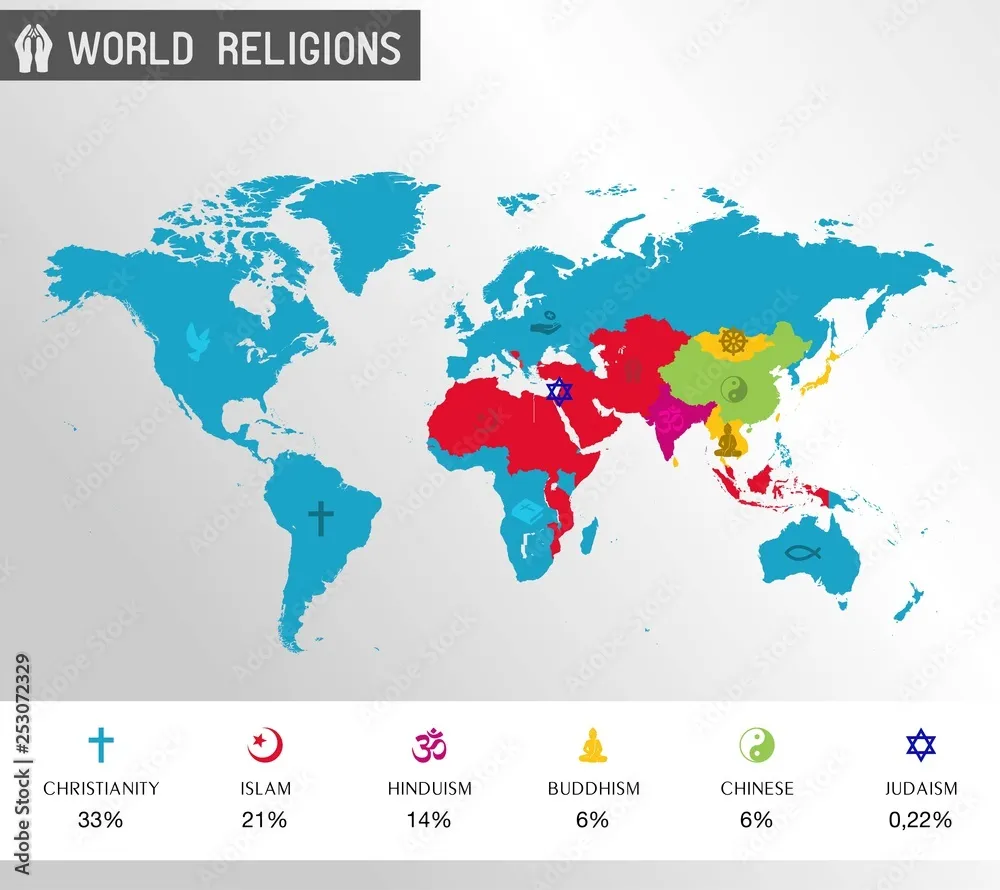 Zdjęcie Aktualna mapa religii na świecie - szczegółowy przegląd wyznań i geografii