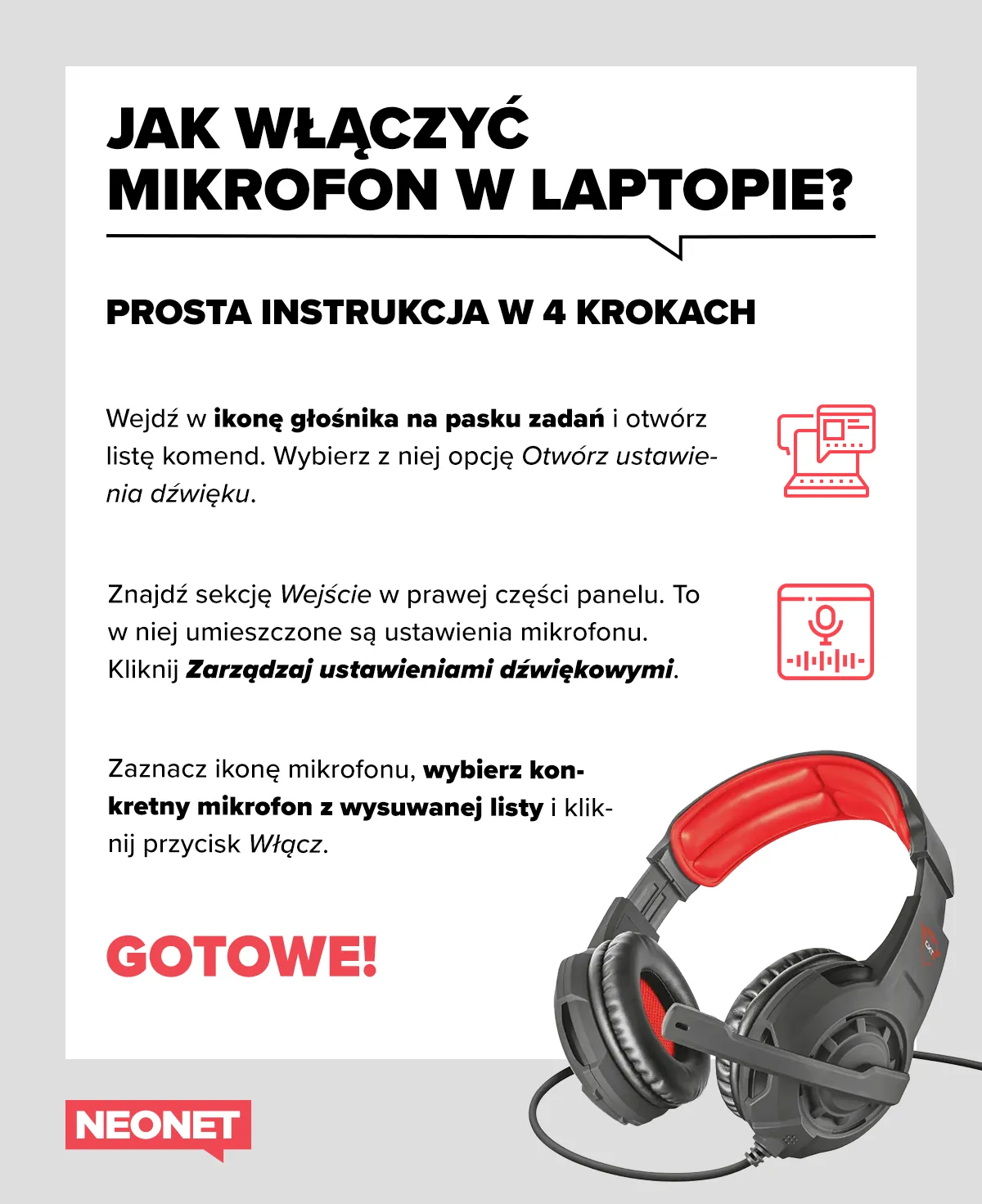 Zdjęcie Jak włączyć mikrofon w laptopie i rozwiązać najczęstsze problemy