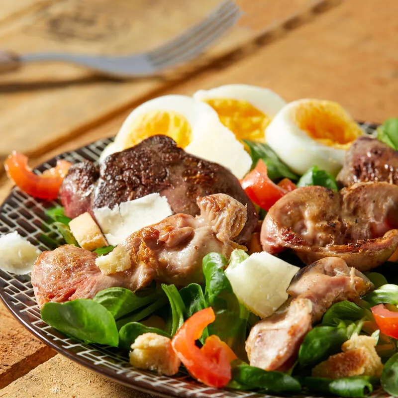 Zdjęcie Recette de salade aux foies de volailles savoureuse et facile à préparer