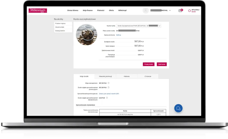 Zdjęcie Millennium Konto Oszczędnościowe Profit: Wysokie Oprocentowanie i Warunki