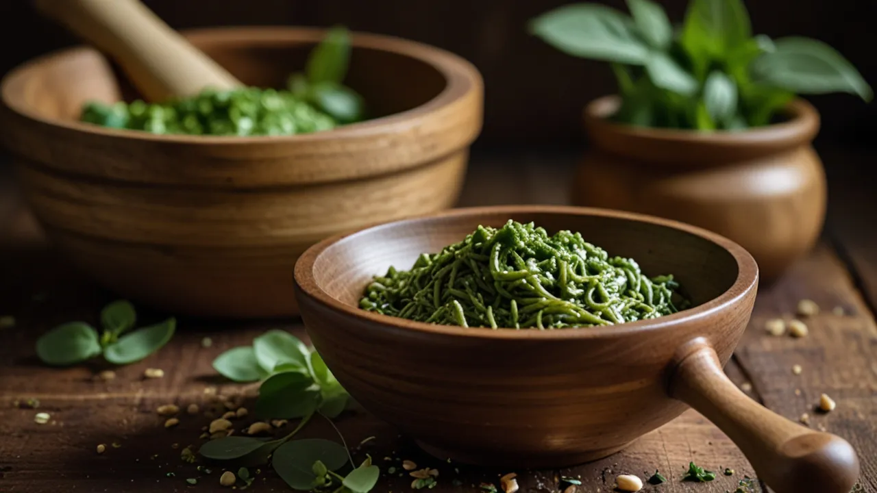 Zdjęcie Jak zrobić pesto z czosnku niedźwiedziego: Przepis na aromatyczne pesto