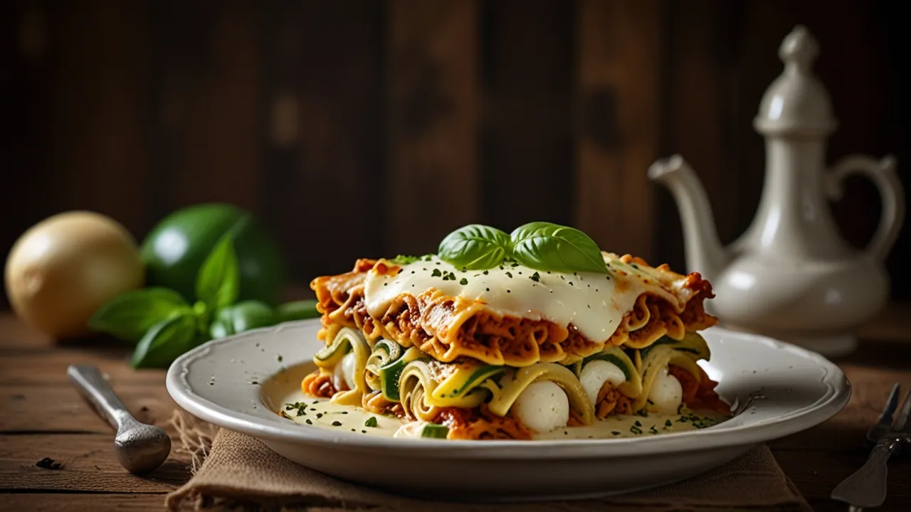 Zdjęcie Lasagne z cukinią i mozzarellą: Przepisy na pyszne włoskie danie