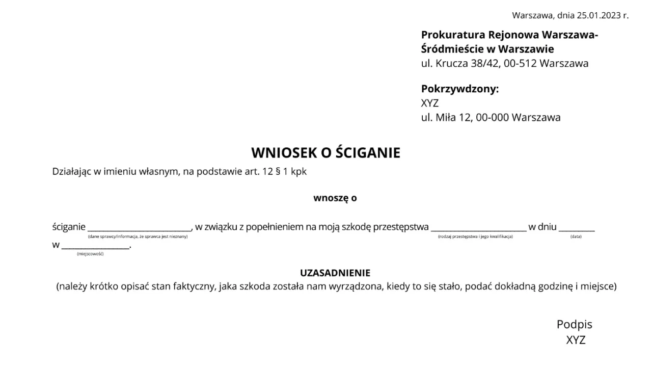 Zdjęcie Kto może złożyć wniosek o ściganie? Poznaj swoje prawa i możliwości