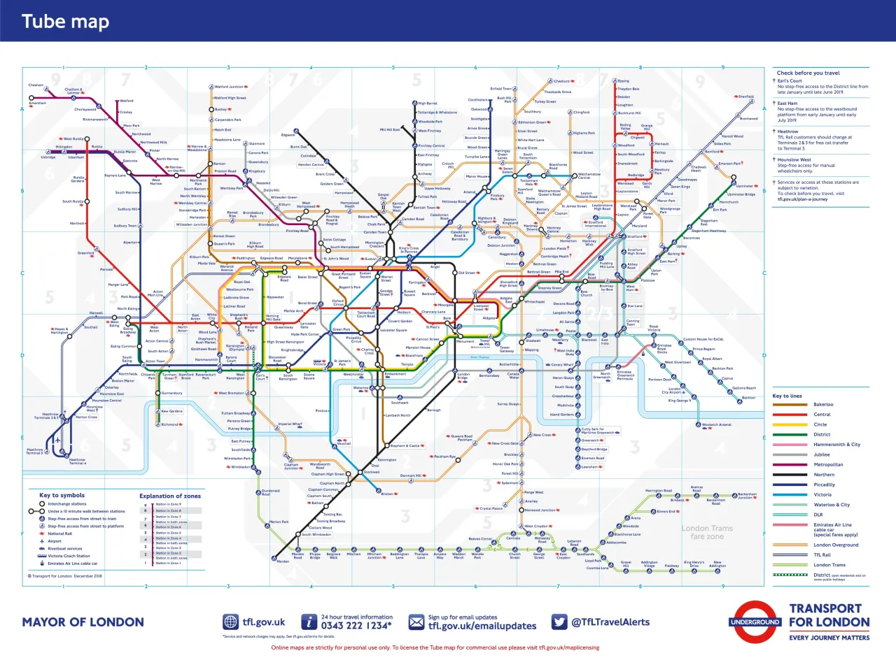 Zdjęcie Bilety na metro w Londynie - ceny, strefy, mapa