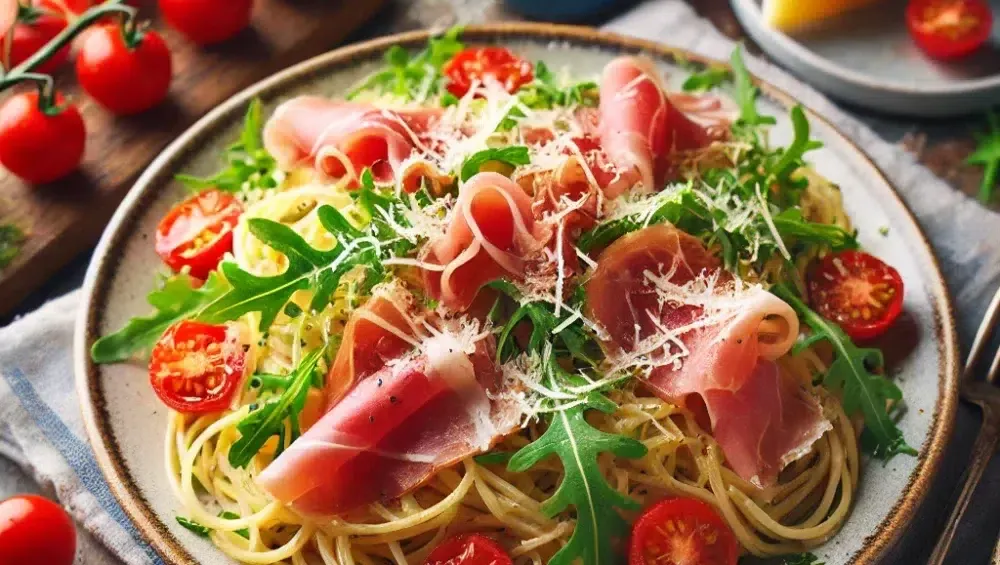 Zdjęcie Szybkie i lekkie spaghetti z rukolą – idealne na zdrowy obiad