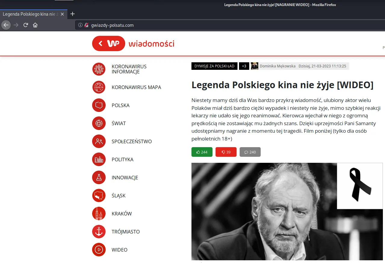 Zdjęcie Andrzej Grabowski żyje i ma się dobrze, odpowiedzi na plotki o śmierci