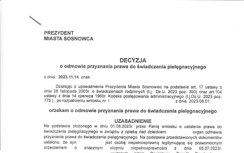 Zdjęcie Jak napisać oświadczenie do świadczenia pielęgnacyjnego, aby je uzyskać