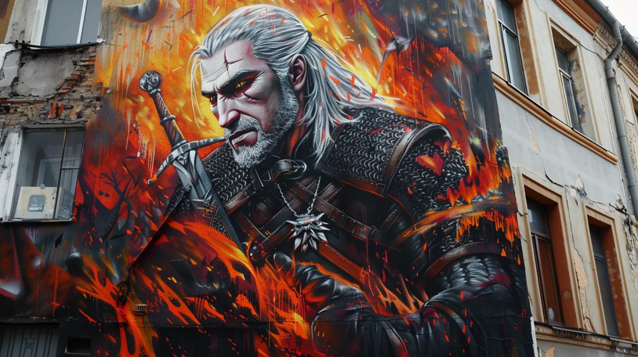 Zdjęcie Mural Wiedźmin - Ożyw swoje ulice sztuką zainspirowaną Wiedźminem!