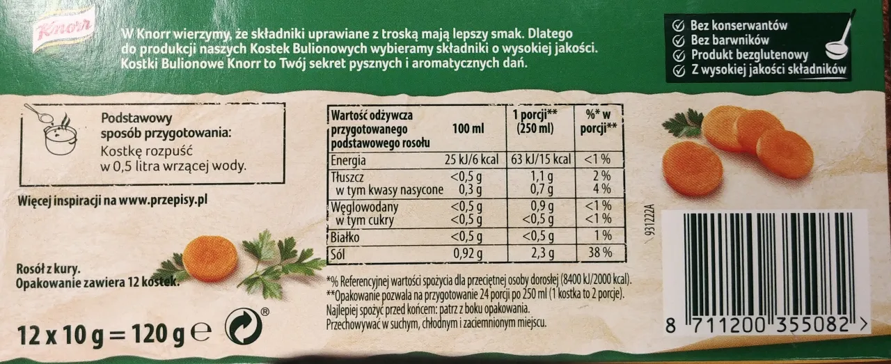 Zdjęcie Ile kalorii ma kostka rosołowa? Zaskakujące różnice w kaloryczności