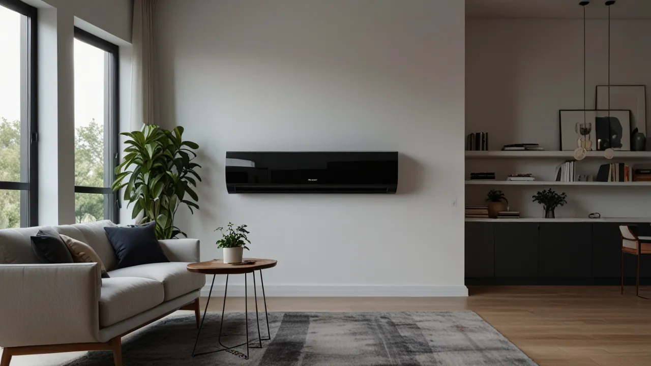 Zdjęcie Czarna klimatyzacja: Nowoczesny design w chłodzeniu