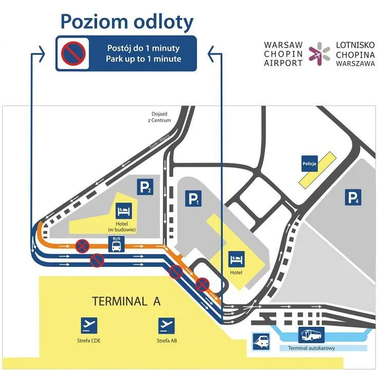 Zdjęcie Dokładna lokalizacja odlotów z lotniska Chopina - jak się nie zgubić