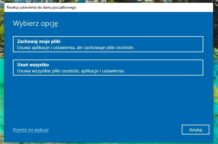 Zdjęcie Jak zresetować Windows 10 do ustawień fabrycznych bez utraty danych