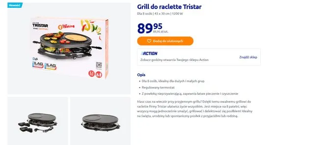 Zdjęcie Grill elektryczny Action – najlepsze modele, ceny i opinie użytkowników