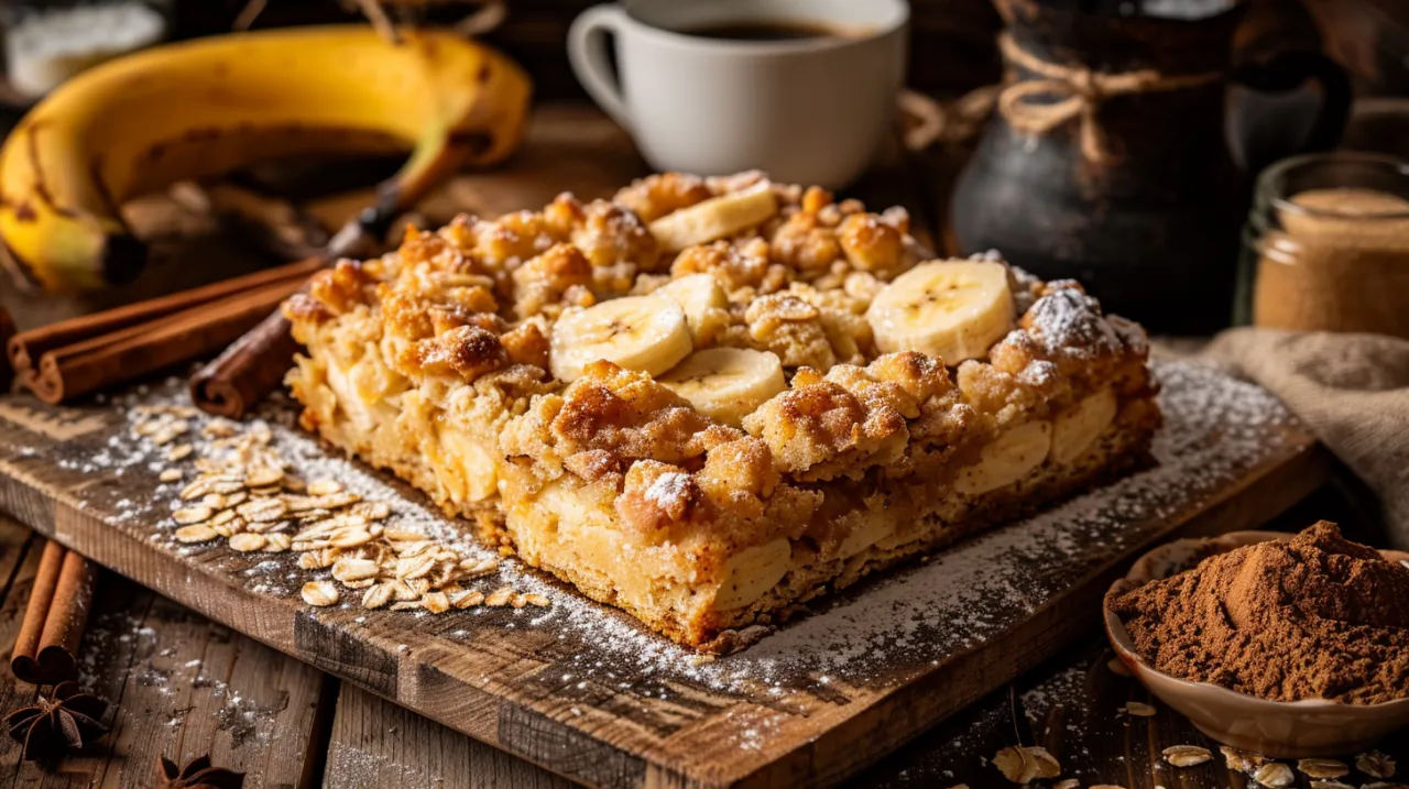 Zdjęcie Kruszonka z płatkami owsianymi - Przepis na chlebek bananowy z płatkami