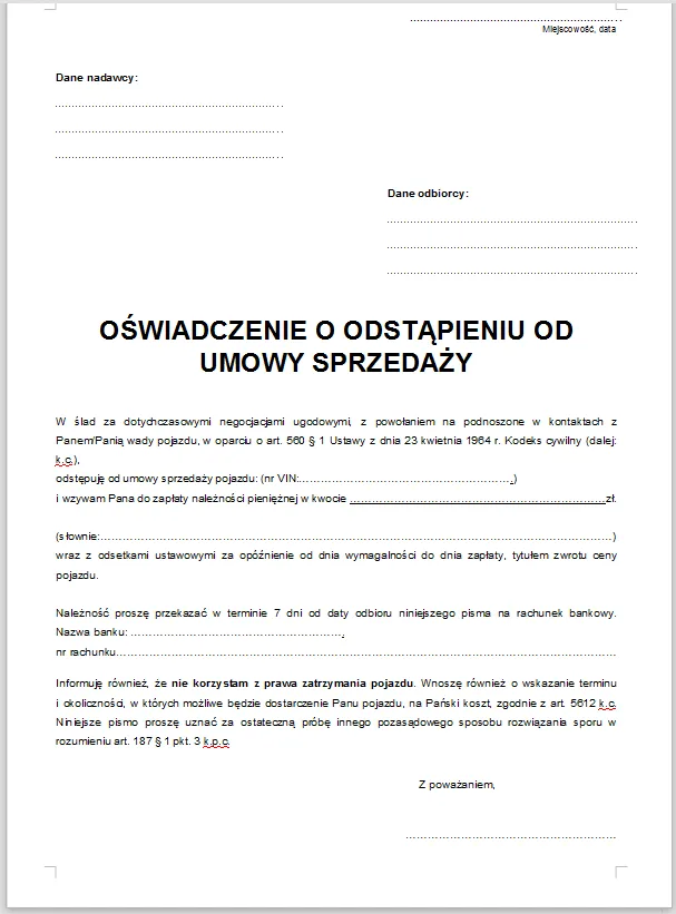 Zdjęcie Ile dni masz na cofnięcie umowy kupna samochodu? Uwaga na pułapki!
