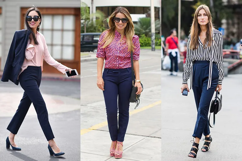 Zdjęcie Pantalón azul marino: 70+ ideas para combinarlo con estilo y acierto