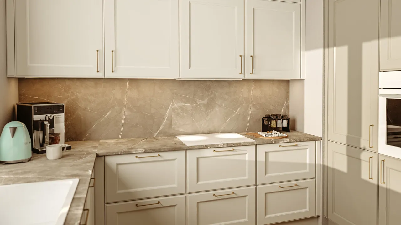 Zdjęcie Co położyć między szafkami w kuchni, aby uniknąć problemów z designem?