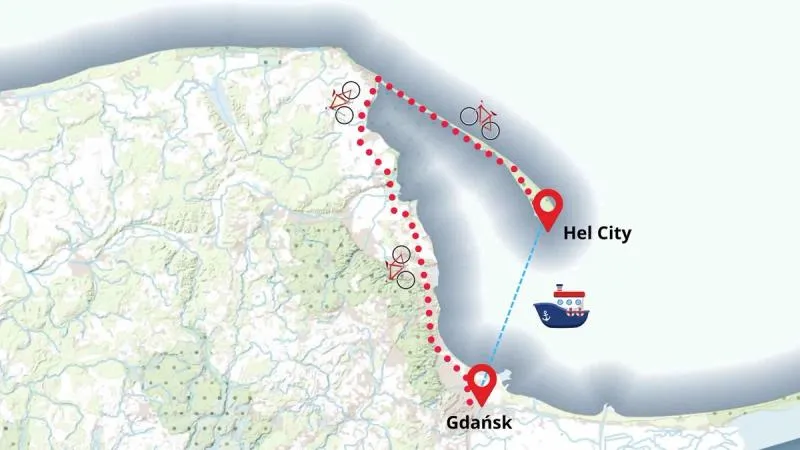 Zdjęcie Trasy rowerowe Hel: R10 Władysławowo-Hel Tw&oacute;j przewodnik po p&oacute;łwyspie