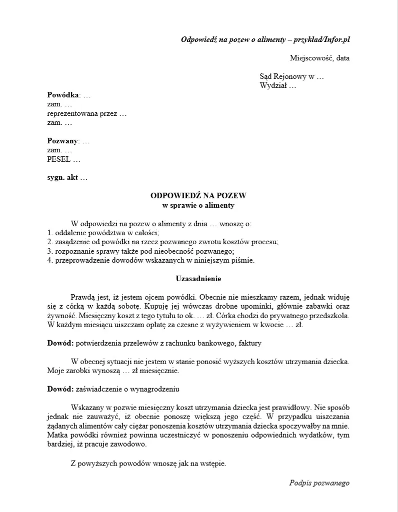 Zdjęcie Jak napisać odpowiedź na pozew o alimenty wzór - uniknij błędów w sądzie