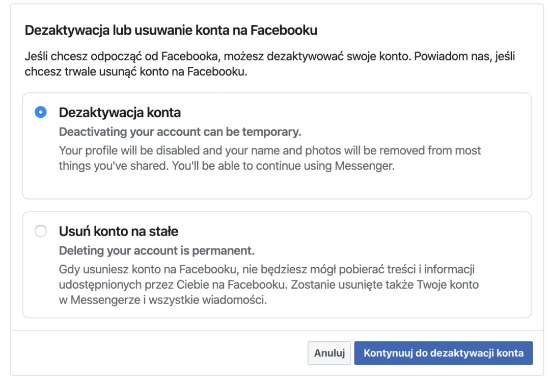 Zdjęcie Jak usunąć konto na Facebooku – prosta droga do prywatności