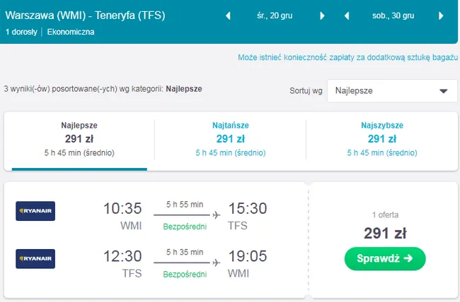 Zdjęcie Ile zajmuje przelot z Warszawy na Teneryfę? Czas trwania lotu i czynniki, które go wpływają