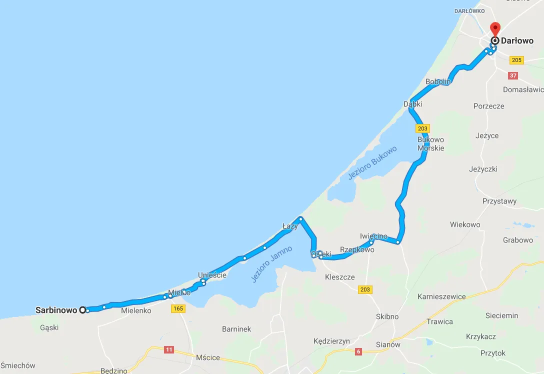 Zdjęcie Ile jest km z Sarbinowa do Mielna? Sprawdź wygodne trasy i opcje podróży