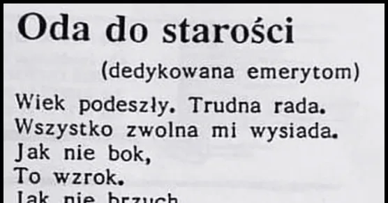 Zdjęcie Oda do starości wiersz - prawda o autorze i głębia przesłania
