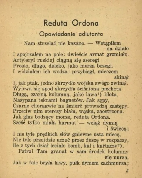 Zdjęcie Reduta Ordona wiersz - głębokie znaczenie i historia w tle