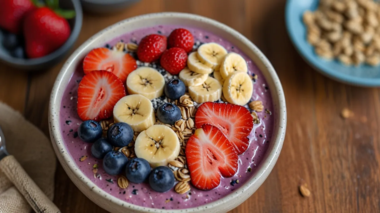 Zdjęcie Smoothie bowl z owocami: Zdrowe śniadanie lub przekąska, którą pokochasz